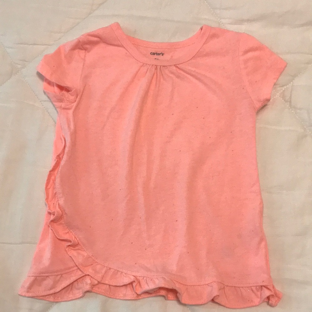 Peach colored sparkle t shirt. 2t. Carter’s.
